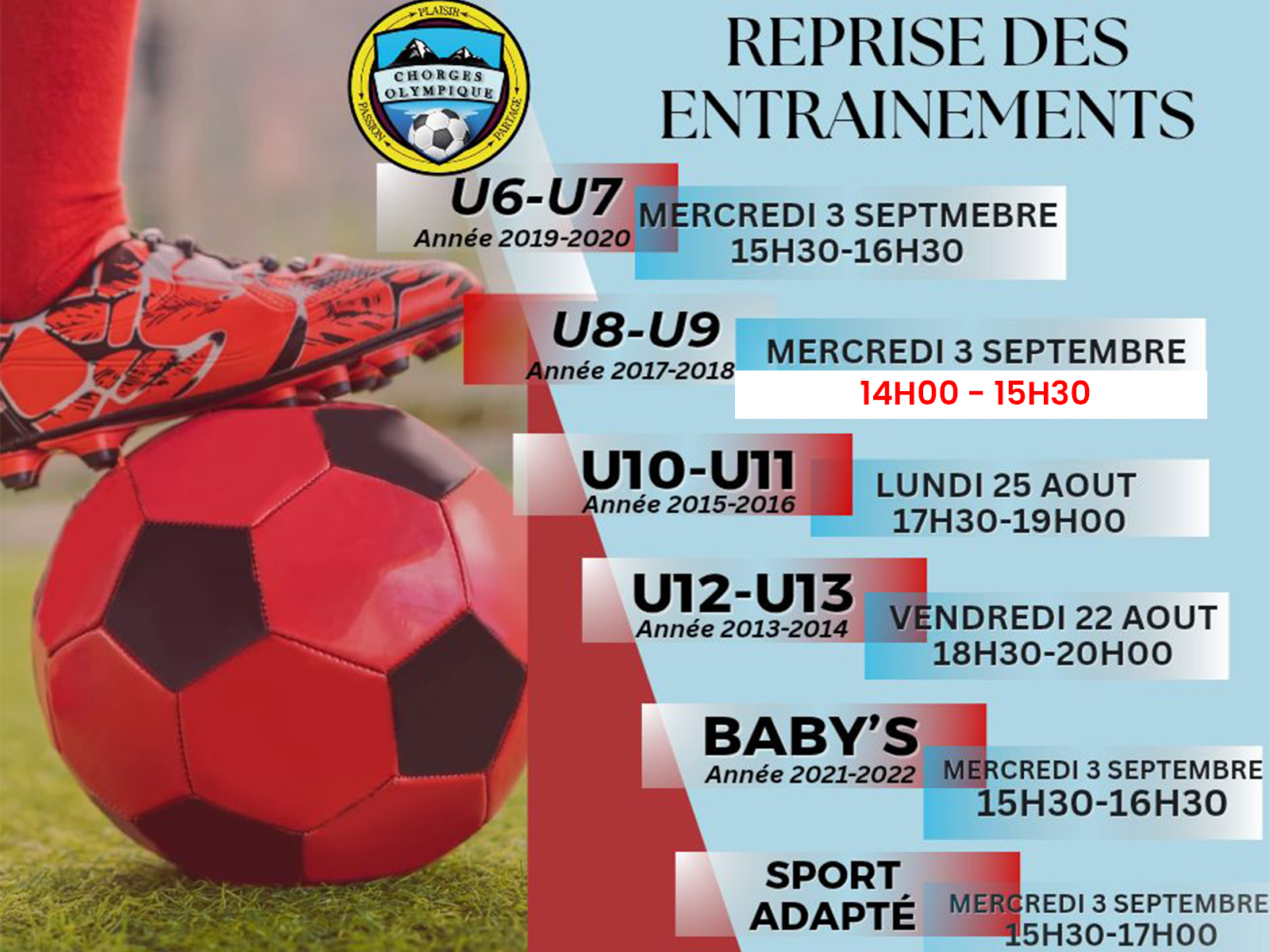 Reprise des entrainements